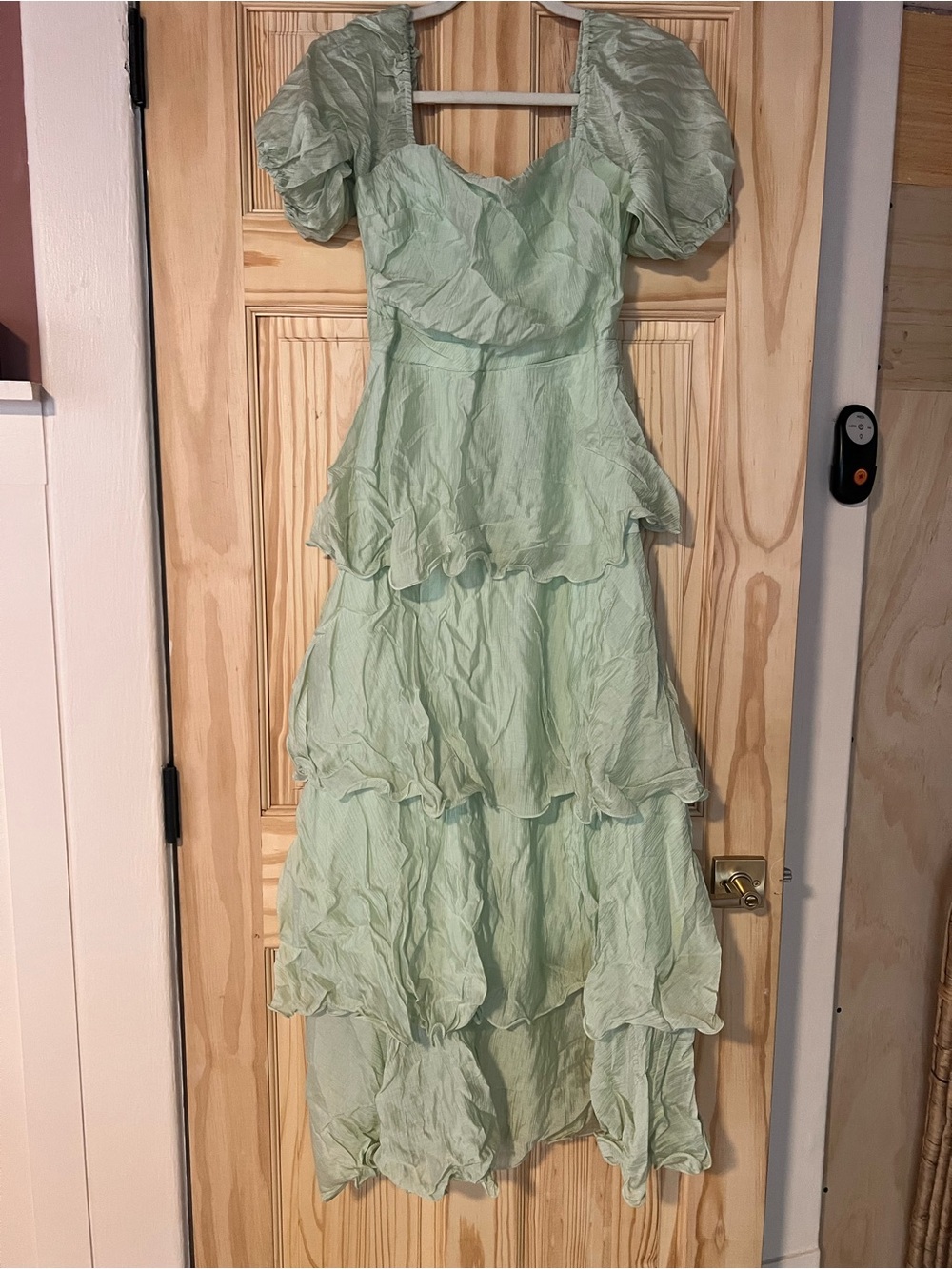 Women's Mint Green Ruffled Tiered Dress